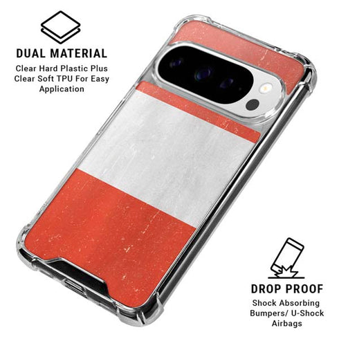 Peru Flag Distressed Google Pixel 10 Pro XL Clear Case